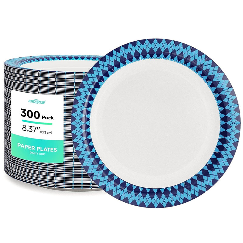 Assiette de mariage jetable en plastique, Bleu marine