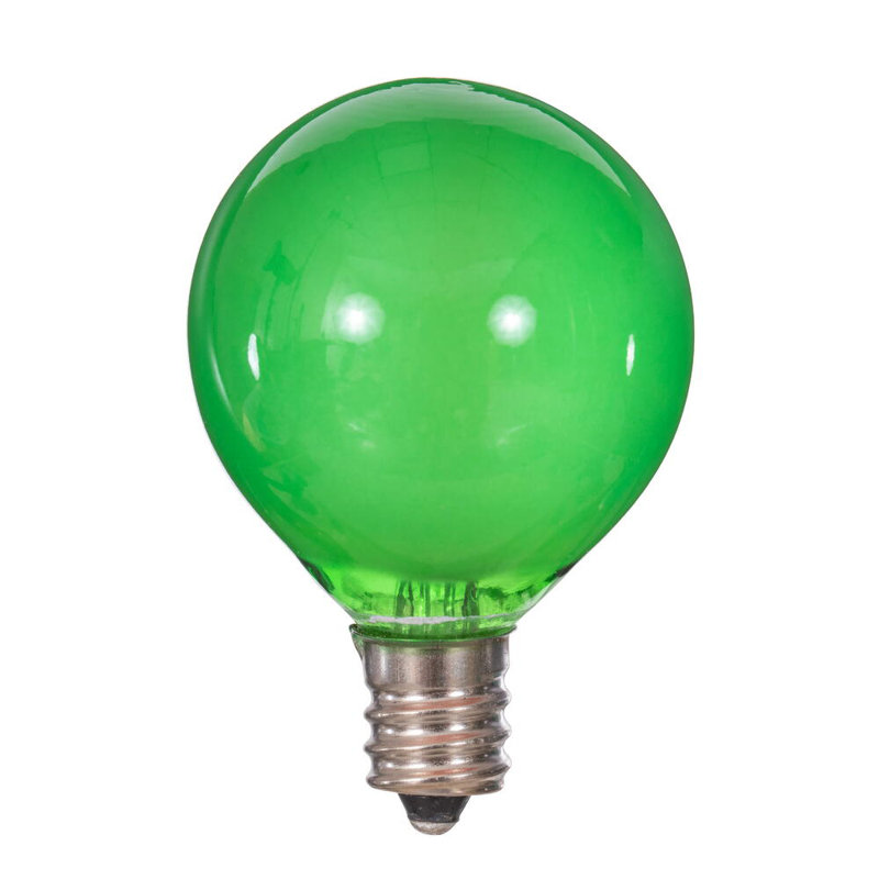 18Lt LED Glass G40-E12 Filament End-Connecting Set, Green