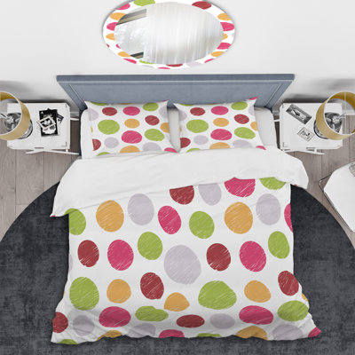 Multicolor Circle Pattern Polyester Dots Duvet Cover