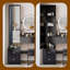 Ensemble de meuble-lavabo à miroir 63 po avec table à DEL, coiffeuse réglable 3 couleurs avec tabouret de rangement-1380671655