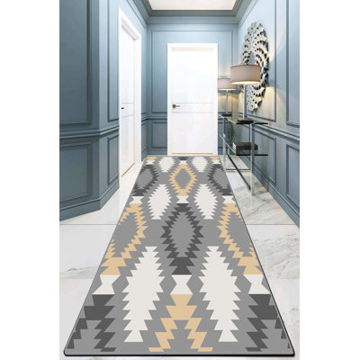 Tapis de couloir luxueux, 100% polyester, 3,3 x 4,9 pieds, hauteur des poils de 0,4 po | Antibactérien, antidérapant, dessous lavable à la machine | Parfait pour les vestibules et les salons, durable et facile à entretenir
