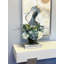 Assorted Hydrangea, Lamb''s Leaf And Vine Arranged In A Square Glass Vase