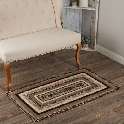  Tapis noir / gris à motif géométrique en jute tressé