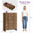 Rilton 5-Drawer Tall Dresser with Louvered Front, Vertical Storage Chest for Bedroom, Natural Wood Look-1485203806