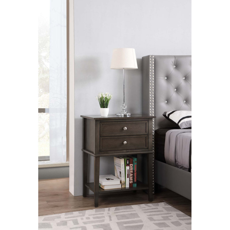 Table de chevet Newton G069-N, cappuccino, Gris