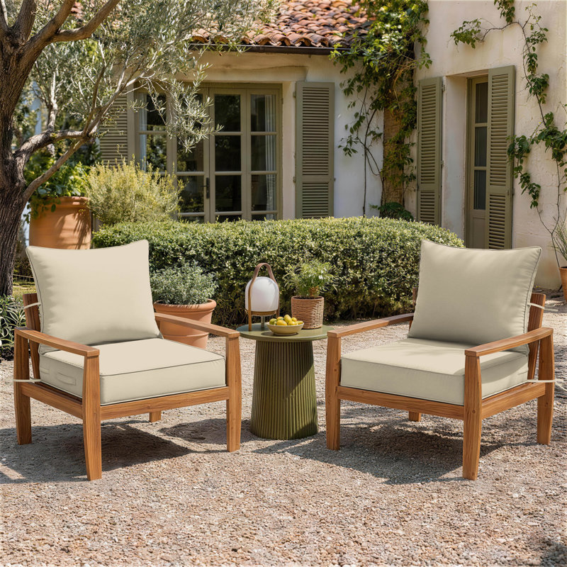 Coussins de chaise d'extérieur et coussins de siège et de dossier Brax 22X22X4 Braun Outdoor, ensemble de 2 coussins, 2