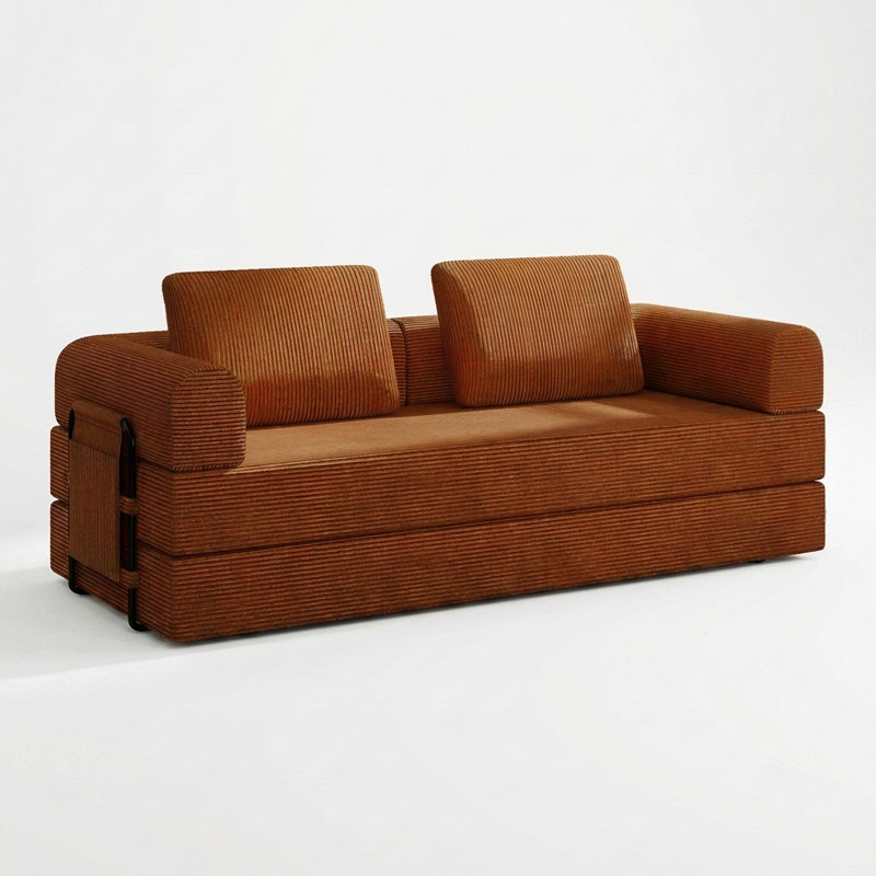 Canapé-lit convertible de 78 pouces, canapé-lit pliable, aucun assemblage requis, Orange