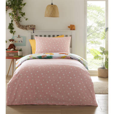 Catherine Lansfield Kids Girls Fairies Pink Duvet Set Reversible Bedding  Curtain