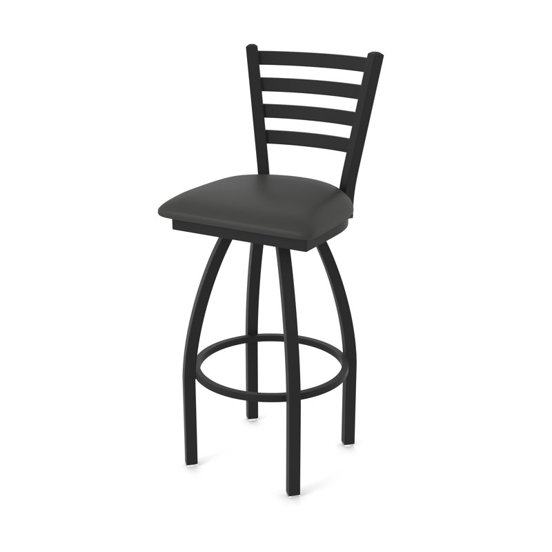 Tabouret pivotant Jackie, Noir froissé, Vinyle - fer Canter, Tabouret de bar (siège d'une hauteur de 30 po)