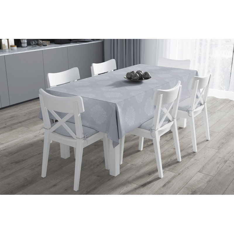 Linge de table Mujesira, Rectangle de 180 po, Blanc