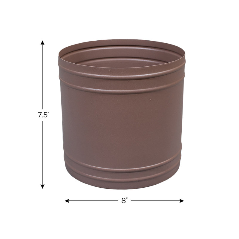 Pot à fleur 100% fer Fiorenzo, Brun clair, H 7,87 po x l 8,07 po x P 8,07 po