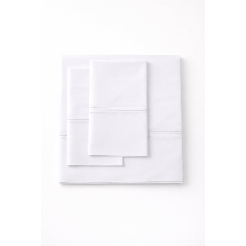 Victoria Sheet Set Full White, White/White, Full/Double Sheet Set with 2 Pillowcases