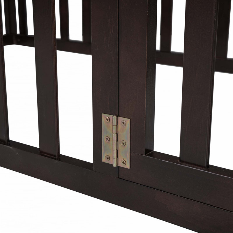 Wood Daybed Frame with Fence, Walnut, Twin