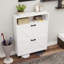 Rangement étroit pour chaussures avec porte de grange et poignées en métal - Tablettes réglables d'armoire de style blanc antique