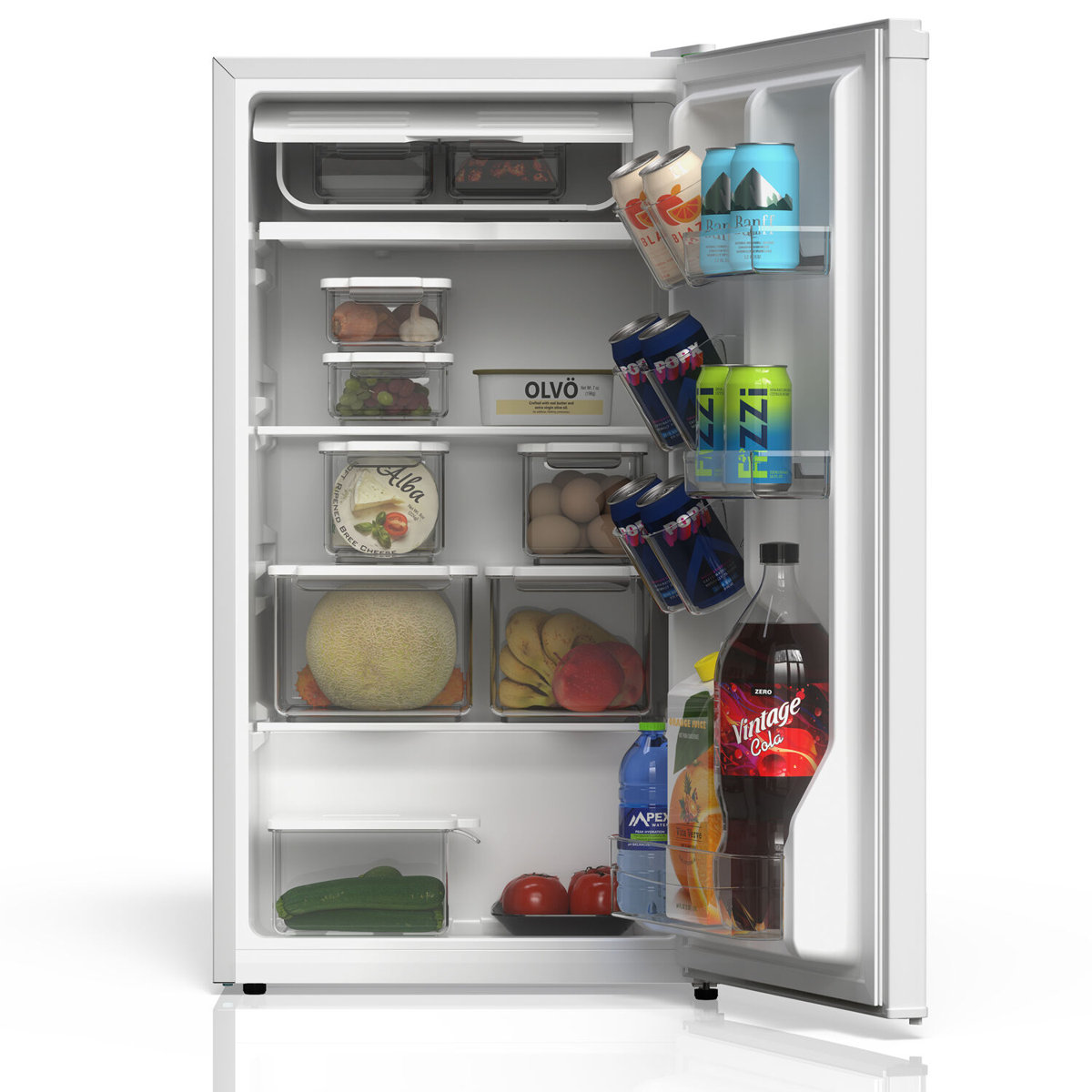 3.1 Cu. Ft. Compact Single Door Refrigerator White without Freezer — FIN-0016706 | Fridge.com
