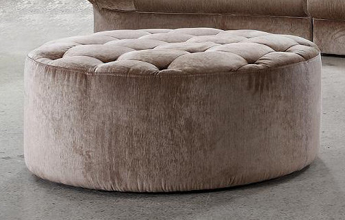 Repose-pieds cocktail rond touffeté 40" velours