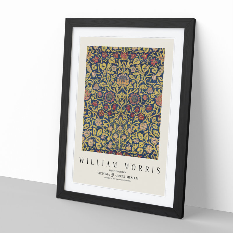 Violet and Columbine Vol.2 by William Morris - Framed Print, Black, 36cm H x 27cm W x 2cm D