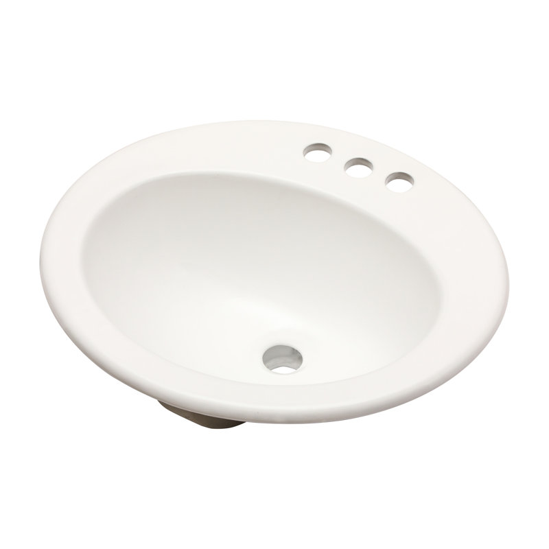 Lavabo de salle de bain encastré en céramique blanc 20 X 18 - Moderne, élégant, teint pour divers endroits, teinture 20 po x 18 po - différents espaces