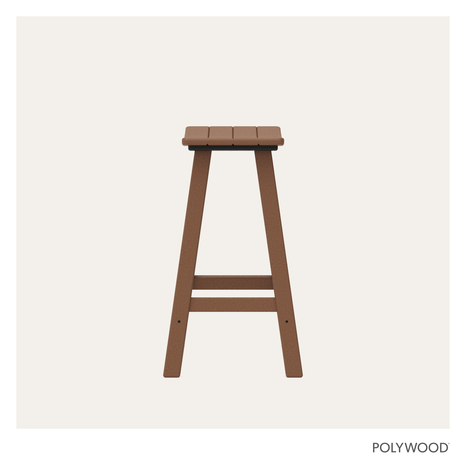 POLYWOOD® Traditional Garden Patio Bar Stool, Teak, 24.75" H