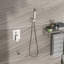 Système de douche avec bec de baignoire en cascade - Plafonnier carré en nickel brossé 3 fonctions à 3 fonctions, valve de pluie et à main Installation rapide et simple Nettoyage rapide-124566318