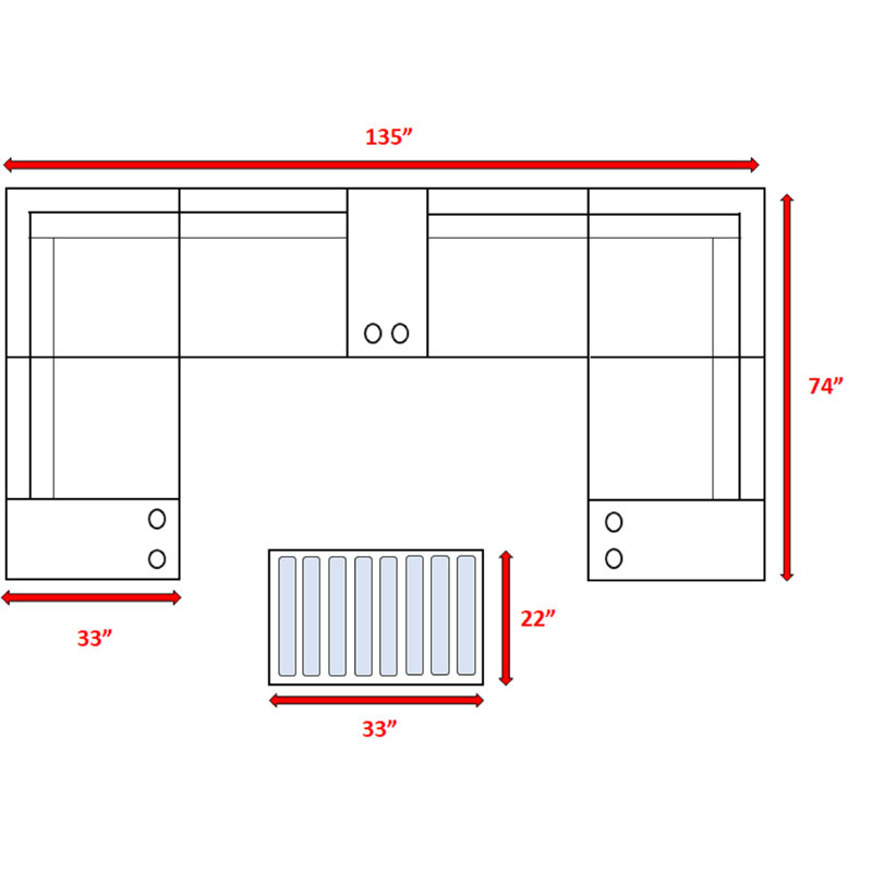 Ensemble de conversation en osier pour 4 personnes avec coussins Somerville