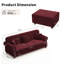 Canapé Chesterfield de 63 po de style Mid-Century moderne avec garniture cloutée, accoudoirs roulés, capitonné et 2 coussins-133070722