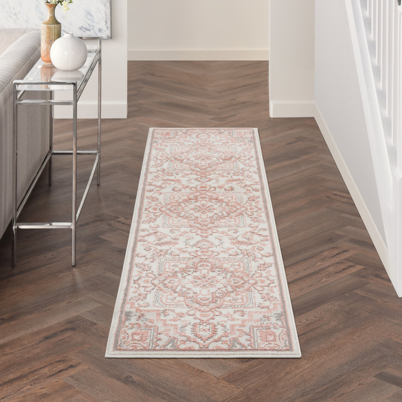 Tapis ivoire traditionnel Rheba, Tapis de couloir 2 pi 3 po x 7 pi 6 po
