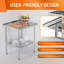 Table de travail en acier inoxydable avec tablettes et dosseret réglables pour la cuisine commerciale-114626212