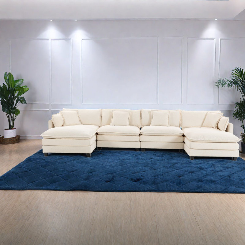 Canapé modulaire moderne 4 places en chenille à compression