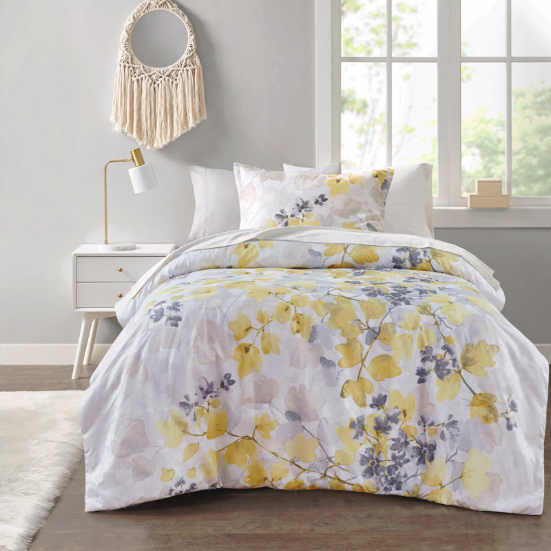 Comforter Set with Bed Sheets Yellow King, King Comforter + 8 Additional Pieces
