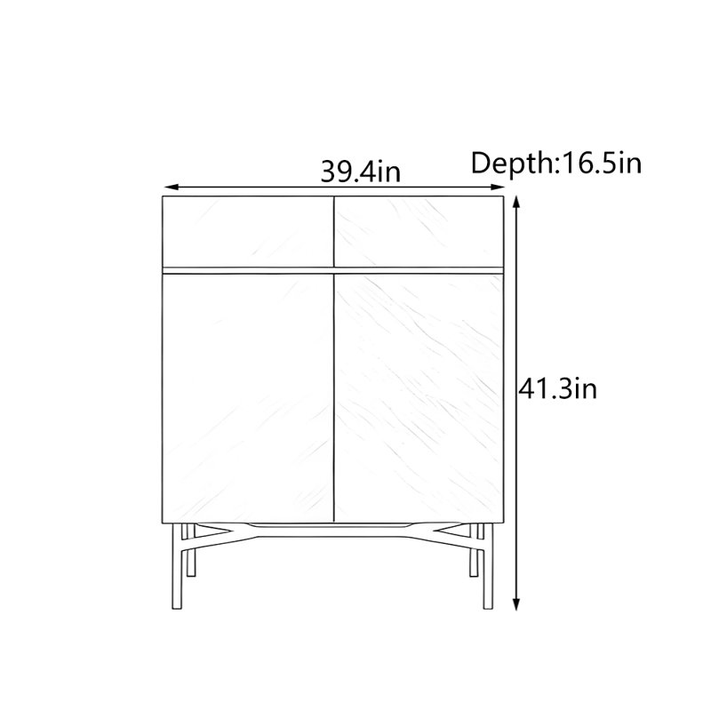 Armoire d'entrée Nordic Minimalist, H 41,3 po x l 31,5 po x P 16,5 po