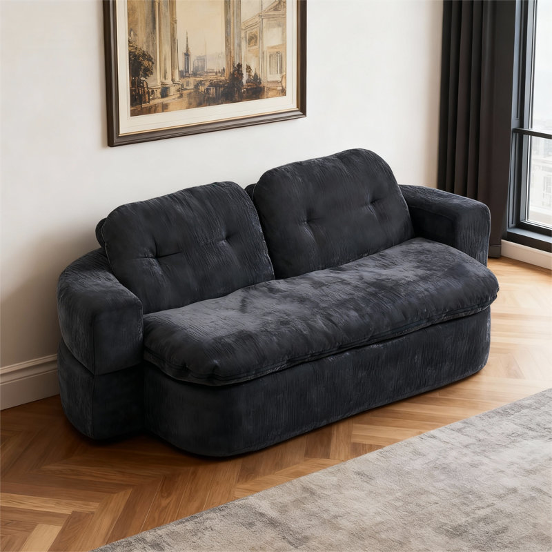 Canapé-lit convertible sans os 63,8 po 2-en-1 pliable, adapté aux animaux de compagnie pour le salon et le bureau, gris, Gris