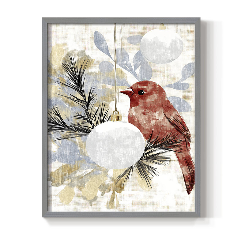 «Christmas Holiday Art DCCDXCII», reproduction d'art encadrée - bois massif, H 15 po x l 12 po, Gris