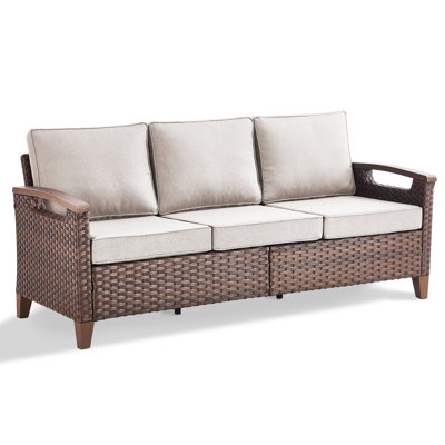 Arundel 73.2" Outdoor Wicker Patio Sofa – Deep Seating Outdoor Couch With Cushions