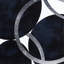 Art moderne sur toile cercle bleu marine moderne - détails argentés l 24 po x H 36 po