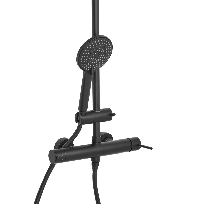 Mixer Shower Set with Rainshower PUYEHUE Silver, Matte Black