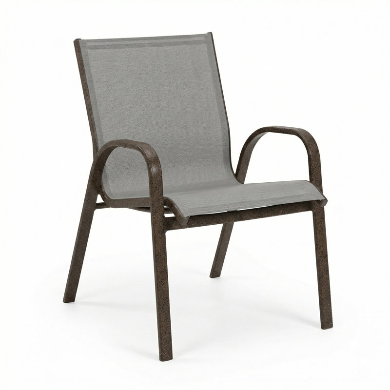 Windward Outdoor Seabreeze Arm Chair, Dove Gray Sling/Bronze Age