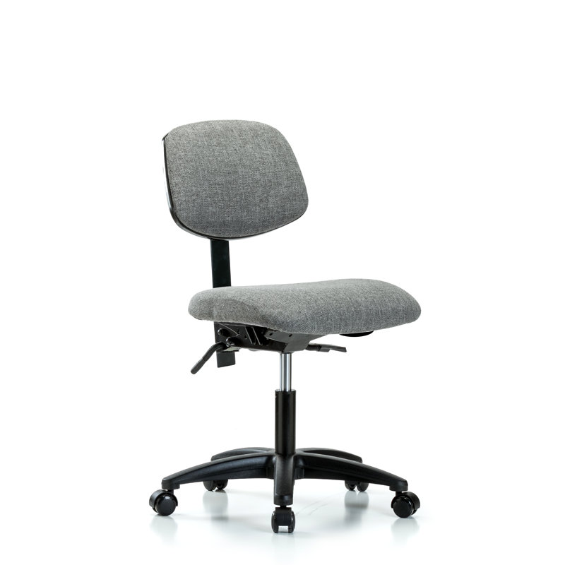 Chaise de travail Jailyn, Roulettes, Gris, Oui