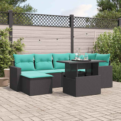 Ensemble de canapé de jardin 7 pièces avec coussins pour l'extérieur