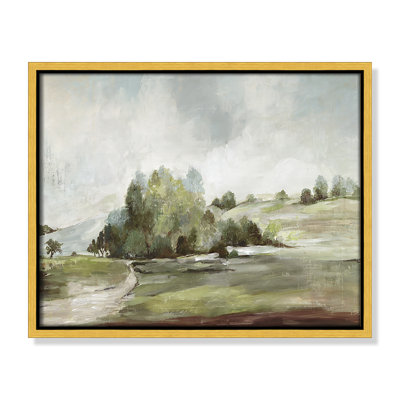 Green Country Road by Allison Pearce - Floater Frame Print on Canvas