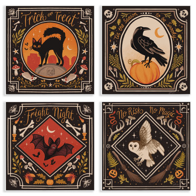 Ensemble de 4 plaques murales Spooky Season, par Janelle Penner