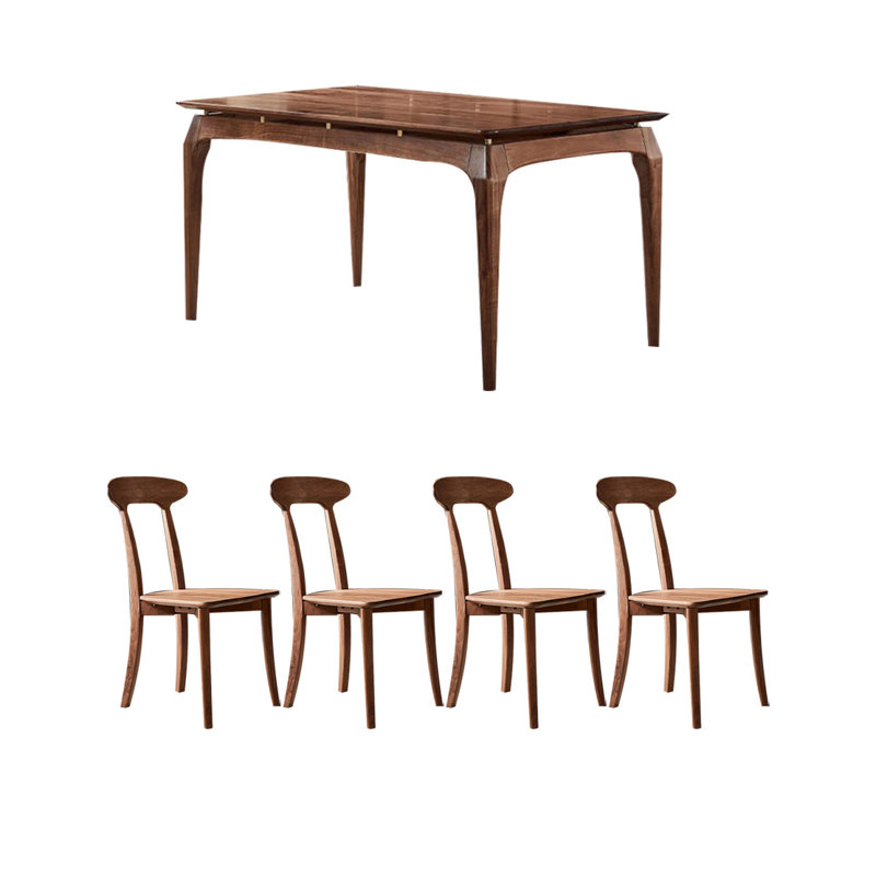 Suspended solid wood table set, 29.52"H x 62.99"L x 35.43"W