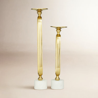 2-Piece Genuine Marble Candlestick Set