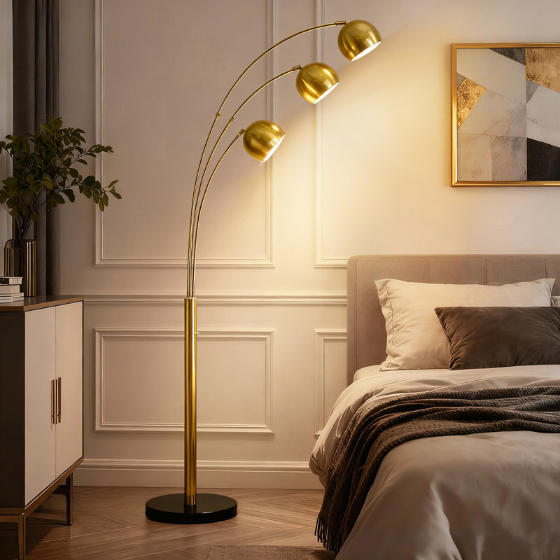 Lampe sur pied à branches 85 "à 3 lumières avec interrupteur rotatif 85"