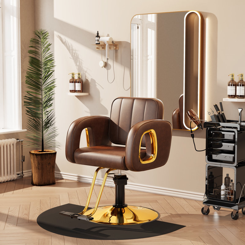 Allblack Salon Chair For Hair Stylist, With Comfortable Cushion, Upgraded Heavy Hydraulic Pump, 360 Degree Rotation, Professional Stylist Chair For Salon, Weight Capacity 440 Lbs