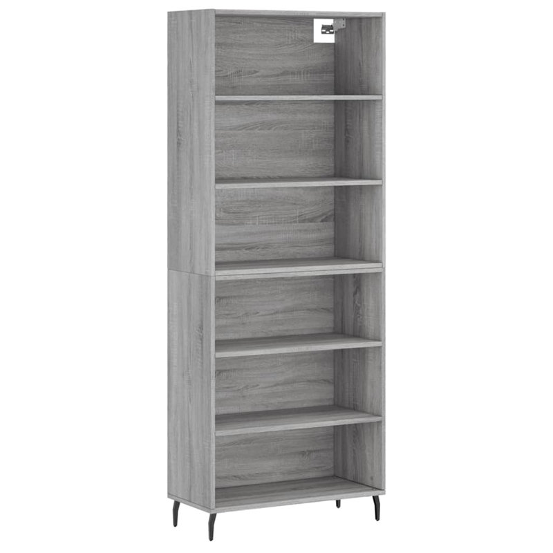 Leaver 180cm H x 69.5cm W Standard Bookcase, Grey Sonoma