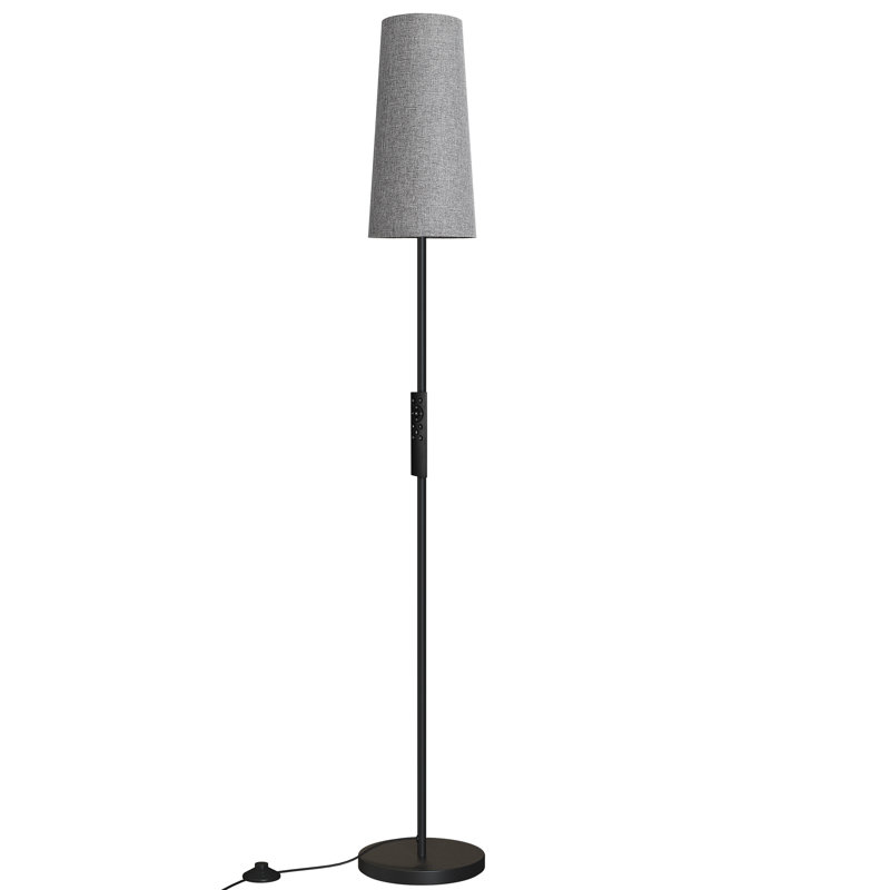 61" Dimmable Traditional Floor Lamp With Remote Control And 12w Bulb Included, Gray