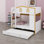 Playful House-Shaped Bunk Bed with Integrated Shelves and Pull-Out Trundle