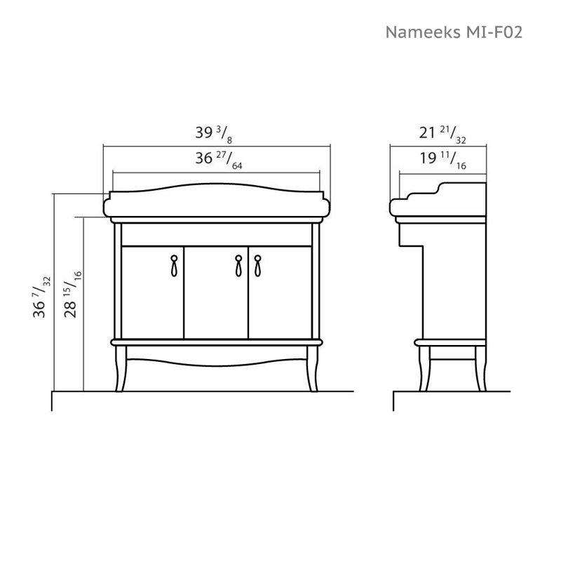 Michela 39'' Single Bathroom Vanity with Manufactured Wood Top, Vanilla