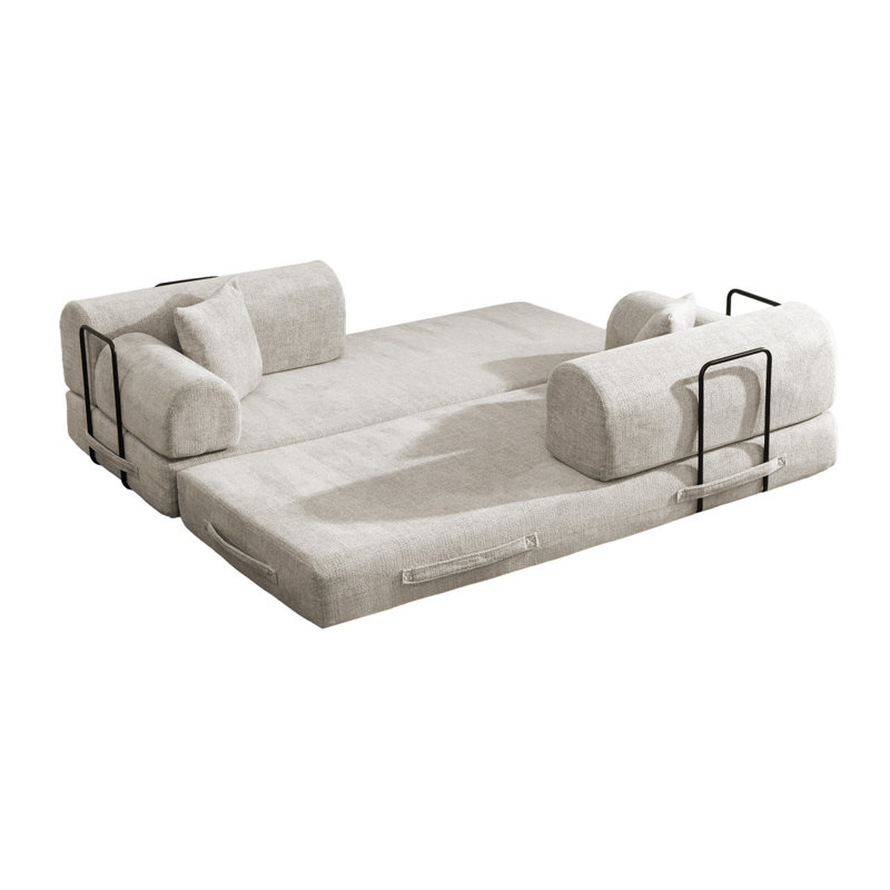 Canapé-lit convertible peu encombrant avec tissu bouclé et conception sans assemblage